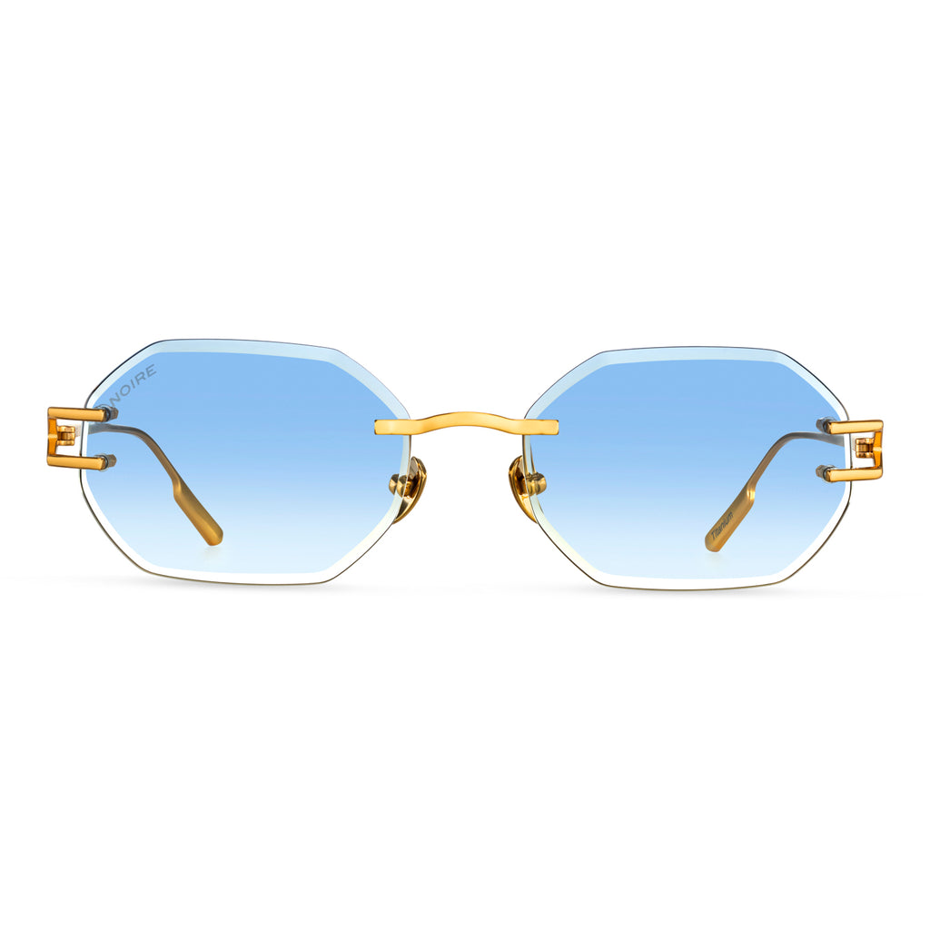 Chic Gold and Blue Sunglasses Vespera Sunglasses in Gold Colour with Pastel Blue | Sunwear  main image 4